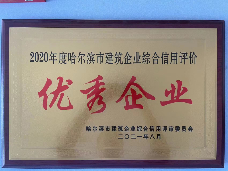 2020年度哈爾濱市建筑企業(yè)綜合信用評價(jià) 優(yōu)秀企業(yè)