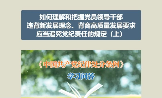 黨紀(jì)學(xué)習(xí)教育 | 如何理解和把握黨員領(lǐng)導(dǎo)干部違背新發(fā)展理念、背離高質(zhì)量發(fā)展要求應(yīng)